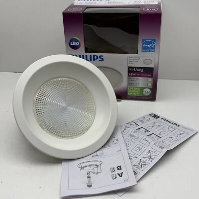 (6-Pack) Philips LED Recessed Retrofit Trim for 6" Cans, Prism Lens, Soft White - Image 1 of 4