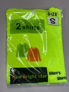NBS High-Vis Long Sleeve T-Shirts Pack of 2, Safety Green - Picture 1 of 7