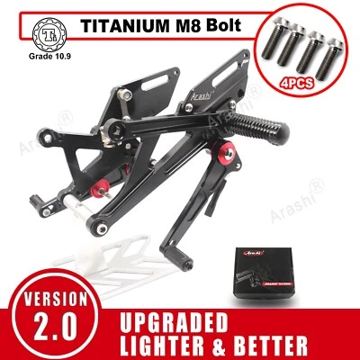 Reposapiés de cambio rápido + pernos para Kawasaki Ninja H2 H2R 2015 - 2021 2016 Foto 1 de 4