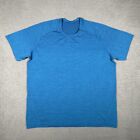 Lululemon Shirt Mens Xxl 2Xl Blue Metal Vent Pullover Casual Gym Workout Logo