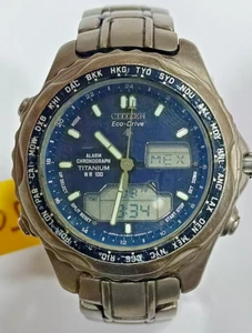 C605-Q02063 CITIZEN ECO DRIVE TITANIUM CHRONOGARPH  MEN''S WATCH JC-10 - Picture 1 of 17