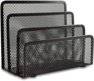 Desk Mail Organizer Office Small Letter Sorter Desktop File Organizer Metal Mesh - Picture 1 of 12