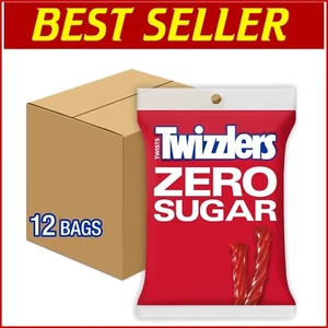 Chewy Strawberry Twists - Sugarless Candy, 12 Bags of 5 oz for All Occasions - Picture 1 of 9