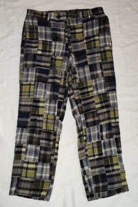 NICE Berle Mens Plaid Patchwork Madras Pants 34R ACTUAL 34X29 EXCELLENT! - Picture 1 of 8