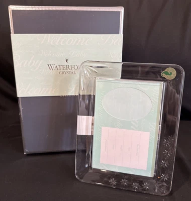 Marco de Cristal WATERFORD Luna y Estrellas Bienvenido Bebé Record Anuncio Marco NUEVO Foto 1 de 4