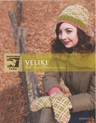 Juniper Moon Farm Knitting Pattern J26-03 Veliki Hat & Mittens in Herriot - Image 1 of 4