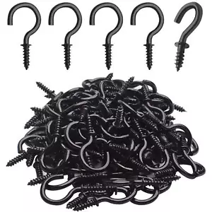 100pcs 3/4inch Plated Metal Screw-in Ceiling Hooks Cup Hooks Screw Hooks Hang... - Picture 1 of 6