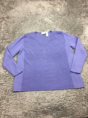 Top Liz Claiborne Rayón Mujer Talla 2X Púrpura Claro Elastizado Cuello Redondo Foto 1 de 4