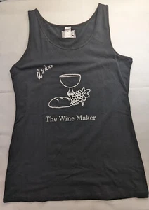 CHRISTIAN WHITE ON BLACK SINGLET THE WINE MAKER EB00707 BIN 011 - Picture 1 of 4