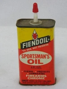 VINTAGE, VOLL NIE GEÖFFNET, FIENDOIL SPORTSMANS ÖL FEUERWAFFEN BLECH WAFFE ÖLER DOSE - Bild 1 von 1