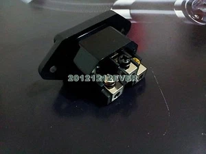 1x Copper Rhodium Plated IEC AC Inlet Socket chassis AMP Non-Solder - Picture 1 of 3
