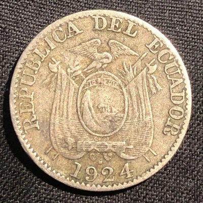 1924-H Ecuador 5 Centavos Copper-Nickel Coin - VF+ (Very Fine) condition - Image 1 of 4