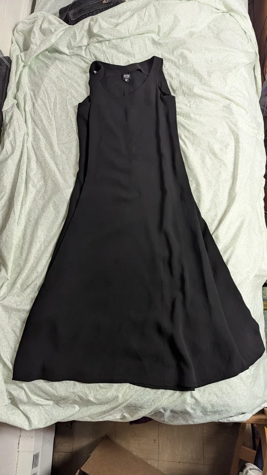Vestido negro sin mangas 100 % seda Eileen Fisher para mujer Foto 1 de 4