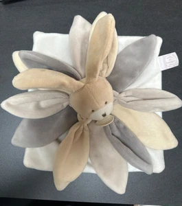 Lapin collector Lièvre Hase Doudou Et Compagnie beige gris crème taupe plat - Picture 1 of 4