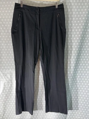 Womens M&Co Uk 14 Black Straight Leg Smart Work Suit Dress Pants Trousers - Image 1 of 4