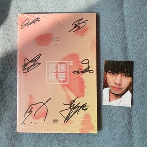 BTS The 4th Mini Album 花樣年華 Part 2 CD Autographed &V  Photo Card Pink Ver - Picture 1 of 2
