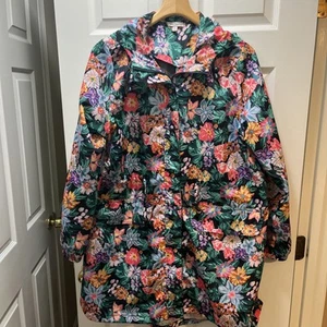 vera bradley packable raincoat multicolor floral XL - Picture 1 of 14