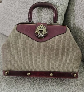 Vintage - ETIENNE AIGNER Original Hand Made Red Heavy Leather Tweed See Picture - Bild 1 von 14