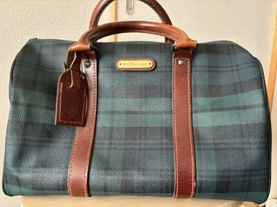 Polo Ralph Lauren Blackwatch PVC medium Boston Bag Check Pattern with Logo Plate - Image 1 of 4