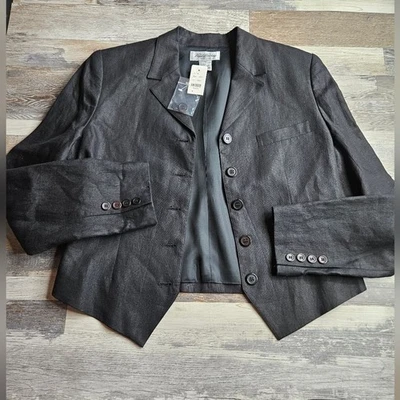 Brooks Brothers 爱尔兰亚麻全新黑色西装外套 10 码 — 第 1/4 张图片