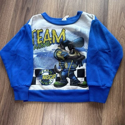 Sudadera De Colección Años 90 NASCAR Racing Taz Niño Pequeño 24M 2T Azul Looney Tunes Foto 1 de 4