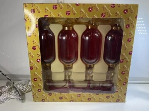 Dillards Trimmings Red Blown Glass Tassel Ornaments Set Of 4 - Picture 1 of 6