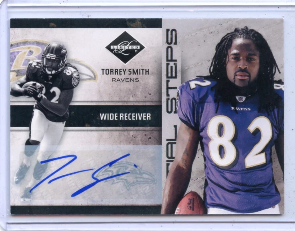 2011 LIMITED #32 TORREY SMITH AUTOGRAPH AUTO ROOKIE RC #8/50 - BALTIMORE RAVENS - Image 1 of 1