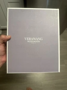 Vera Wang Grosgrain Picture Frame Tabletop Silver Plated  - Picture 1 of 10