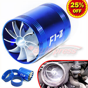 For TOYOTA Supercharger COLD AIR INTAKE TURBO DUAL Gas Fuel Saver Fan BL 2.5-3"
