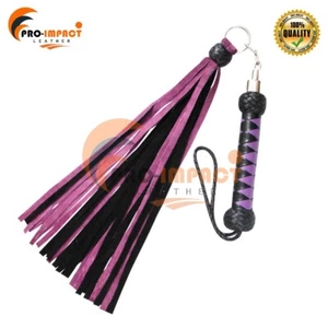 Purple & Black Suede Leather Flogger Braided Sturdy Handle Inside Wood 25 PCS - Picture 1 of 8