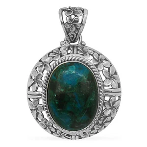 TABLE MOUNTAIN SHADOWKITE 12.3 CT OVAL PENDANT IN STERLING SILVER - Picture 1 of 8