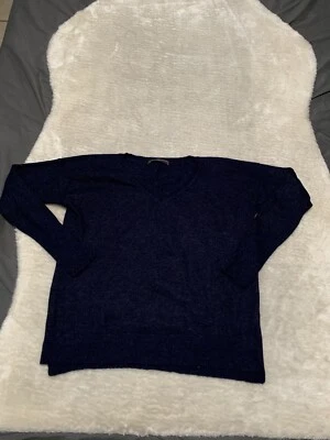 Peruvian Connection Alpaca Blend Dark Blue Womens V Neck Sweater XS Long Sleeve - Image 1 of 4