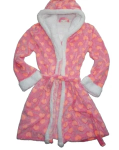 NWT Women's Pink Sequined BOBBIE BROOKS Love Short Hooded Plush Robe OSFA - Picture 1 of 3