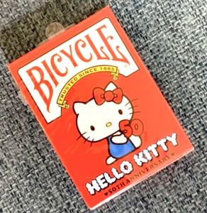Bicicletta Sanrio Hello Kitty Carte da Gioco 50° Anniversario Trump Limitata Rara F/S - Foto 1 di 8