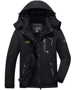 Men's Waterproof Jacket Thermal Fleece Lined Winter Snow Ski Jackets Casual Coat - Picture 1 of 8
