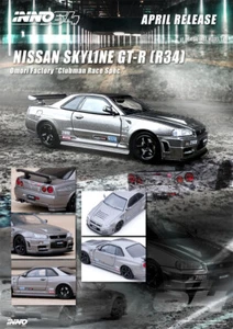 INNO 1:64 SKYLINE GTR R34 OMORI FACTORY CLUBMAN RACE SPEC - Picture 1 of 4