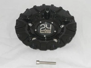 TIS 22" WHEELS TIS-10 S507-57 TIS1020824 BLACK WHEEL RIM CENTER CAP WITH SCREW - Picture 1 of 2