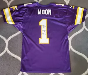 MAGLIA CALCIO WARREN MOON FIRMATA MINNESOTA VIKINGS WILSON #1 UOMO LARGE/46 - Foto 1 di 6