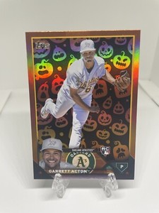 2023 Topps Update #US192 Garrett Acton Rare Halloween Jack-O-Lantern HoloFoil RC