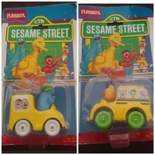 PLAYSKOOL CTW 1990 SESAME STREET MUPPETS BERT, Cookie Monster DIE-CAST TOY CARS