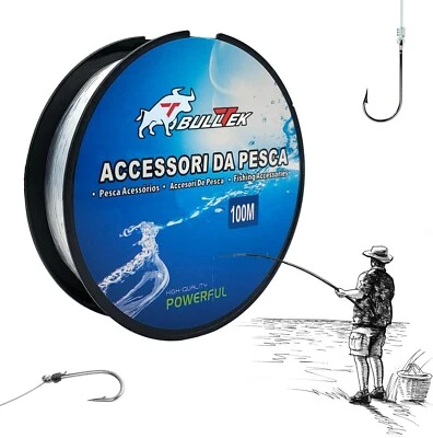 Lenza da Pesca in Nylon 100 M 0,3 mm 9,6 KG Monofilo Bobina di Filo resistente - Immagine 1 di 4