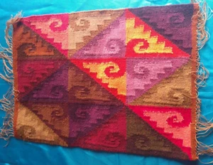 Dining room tablecloth, multicolor, Inca design with diamonds - Picture 1 of 10