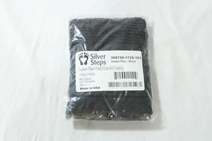 Silver Steps Women's 8-15 mmHg Sheer Panty Hose TS8 Black Size Queen Plus NWT - Picture 1 of 7
