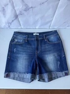 KENSIE JEANS CUFFED DETAIL STRETCH JEAN SHORTS WOMENS 6 / WAIST 28  - Picture 1 of 7