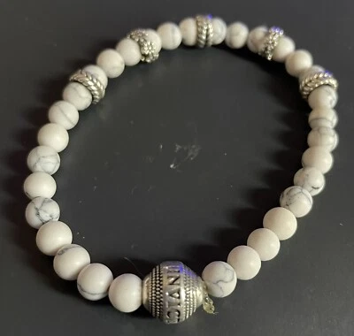 Invicta Elements Men's 925 And Howlite Stone Beaded Bracelet - Image 1 of 3