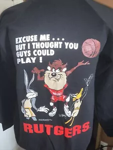 Vintage 1995 Looney Tunes RUTGERS Sweatshirt New with Tags Medium NWT Basketball - Picture 1 of 6