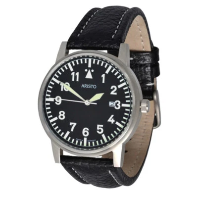 Relógio Aristo Aviator 3H84 LS com pulseira 5ATM Swiss Ronda quartzo aço inoxidável - Imagem 1 de 3