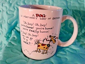 Funny DOG Coffee Mug Hallmark Shoebox Greetings 2-Sided Comical Teacup 4" - Picture 1 of 11
