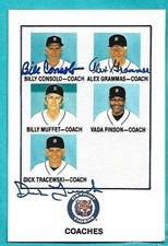ALEX GRAMMAS, BILL COSOLO, D. TRACEWSKI signed 1989 Marathon card DETROIT TIGERS