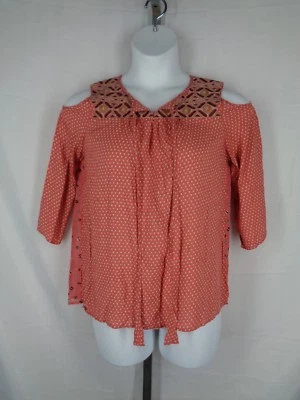 Blusa Esley Hombro Frío Top Talla Mediana Campesina Boho Nueva Foto 1 de 4